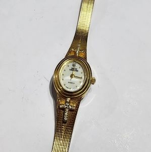 Sarah Coventry Gold Crystal Vintage Watch